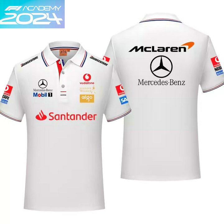 2024 Polo McLaren Mercedes-Benz Col Contrasté Coton Homme Manche Courte